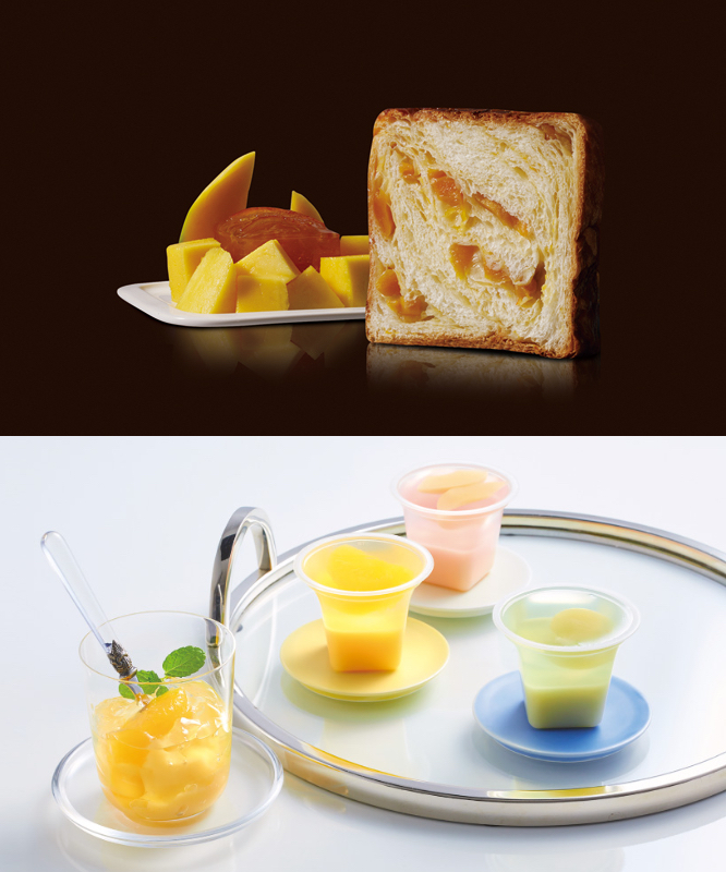 マーブルデニッシュ「オレンジマンゴー」とマーブルジュレ3個(白桃/甘夏/ピオーネ)のセット！